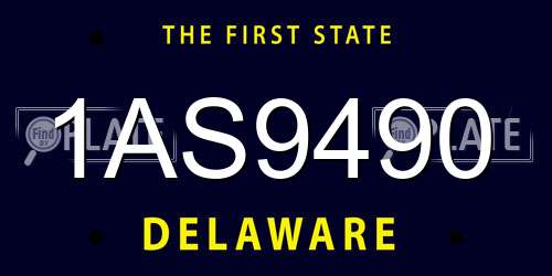 1AS9490 Delaware License Plate