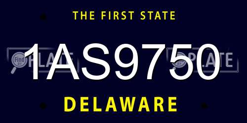 1AS9750 Delaware License Plate