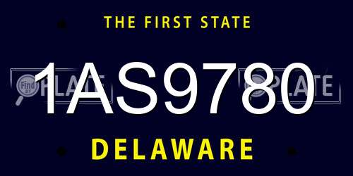 1AS9780 Delaware License Plate