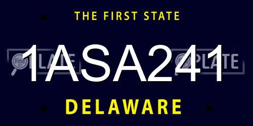 1ASA241 Delaware License Plate