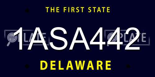 1ASA442 Delaware License Plate