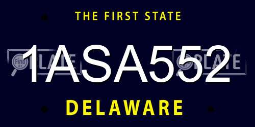 1ASA552 Delaware License Plate
