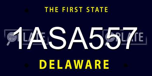 1ASA557 Delaware License Plate