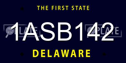 1ASB142 Delaware License Plate