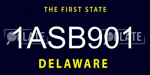 1ASB901 Delaware License Plate