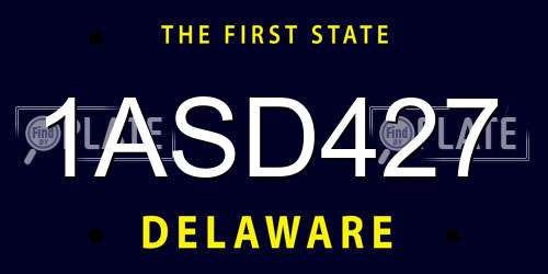1ASD427 Delaware License Plate