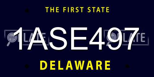 1ASE497 Delaware License Plate