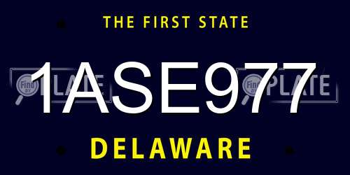 1ASE977 Delaware License Plate