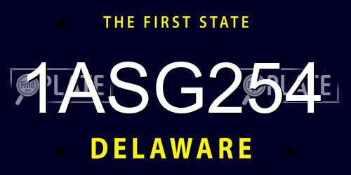 1ASG254 Delaware License Plate