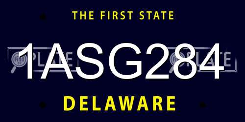 1ASG284 Delaware License Plate