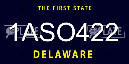 1ASO422 Delaware License Plate