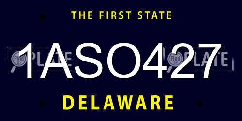 1ASO427 Delaware License Plate