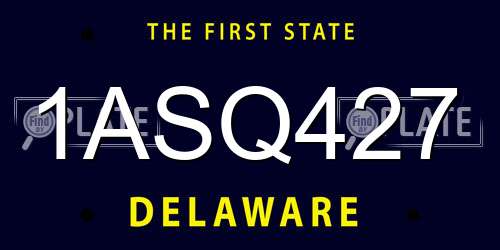 1ASQ427 Delaware License Plate