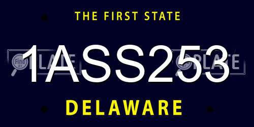 1ASS253 Delaware License Plate