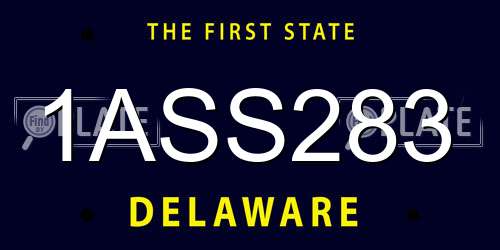 1ASS283 Delaware License Plate