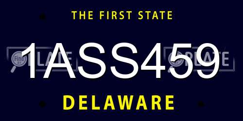1ASS459 Delaware License Plate