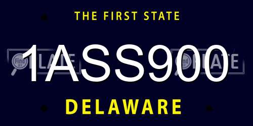 1ASS900 Delaware License Plate