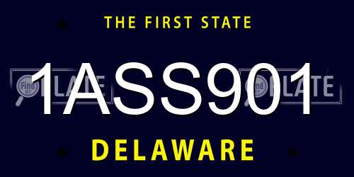 1ASS901 Delaware License Plate