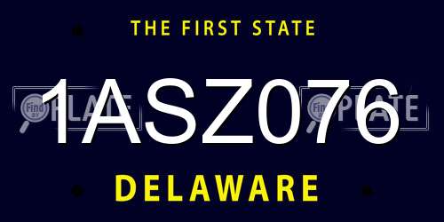 1ASZ076 Delaware License Plate