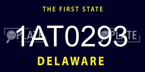1AT0293 Delaware License Plate