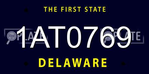 1AT0769 Delaware License Plate