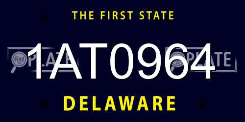 1AT0964 Delaware License Plate