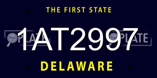 1AT2997 Delaware License Plate