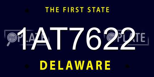 1AT7622 Delaware License Plate