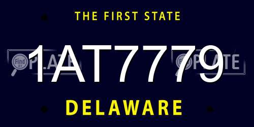1AT7779 Delaware License Plate