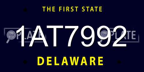 1AT7992 Delaware License Plate