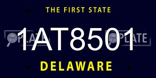 1AT8501 Delaware License Plate