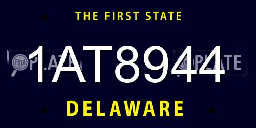1AT8944 Delaware License Plate