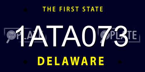 1ATA073 Delaware License Plate