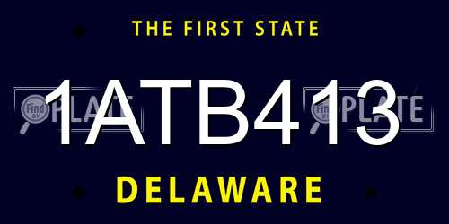 1ATB413 Delaware License Plate