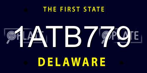 1ATB779 Delaware License Plate