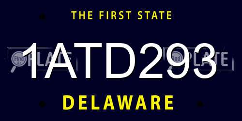 1ATD293 Delaware License Plate
