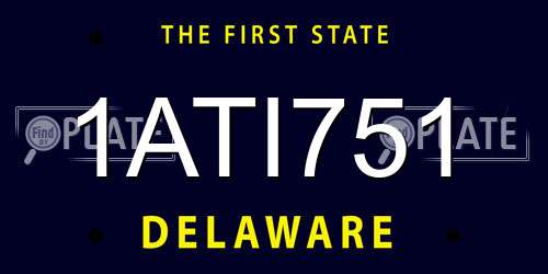 1ATI751 Delaware License Plate