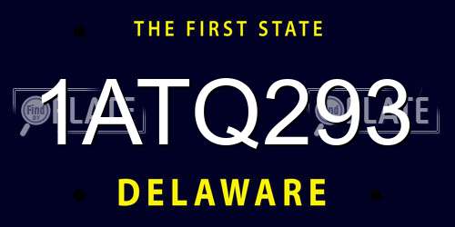 1ATQ293 Delaware License Plate
