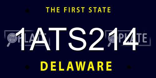 1ATS214 Delaware License Plate
