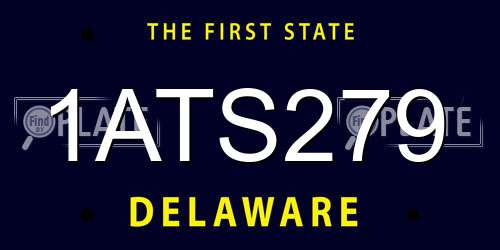 1ATS279 Delaware License Plate