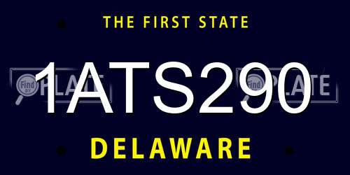 1ATS290 Delaware License Plate