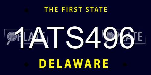 1ATS496 Delaware License Plate