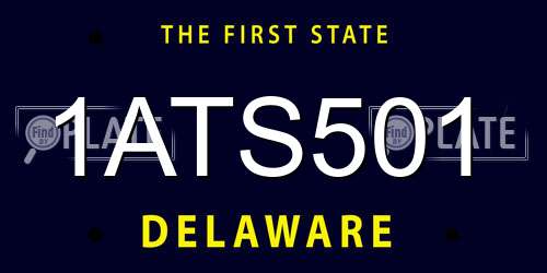 1ATS501 Delaware License Plate