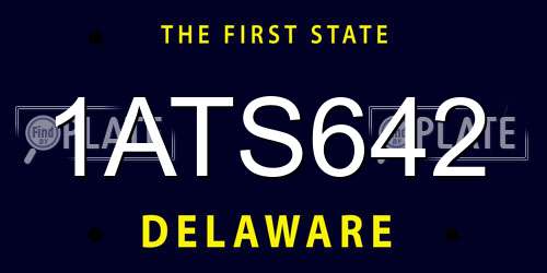 1ATS642 Delaware License Plate