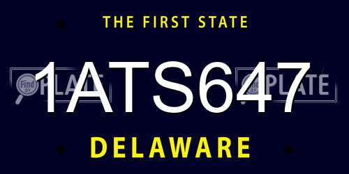 1ATS647 Delaware License Plate