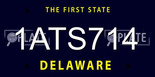 1ATS714 Delaware License Plate