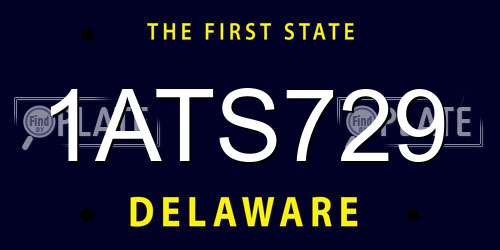 1ATS729 Delaware License Plate