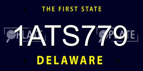 1ATS779 Delaware License Plate