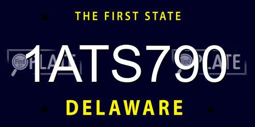 1ATS790 Delaware License Plate