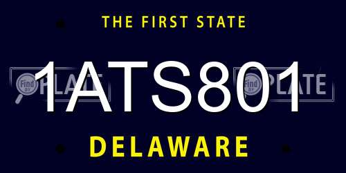 1ATS801 Delaware License Plate